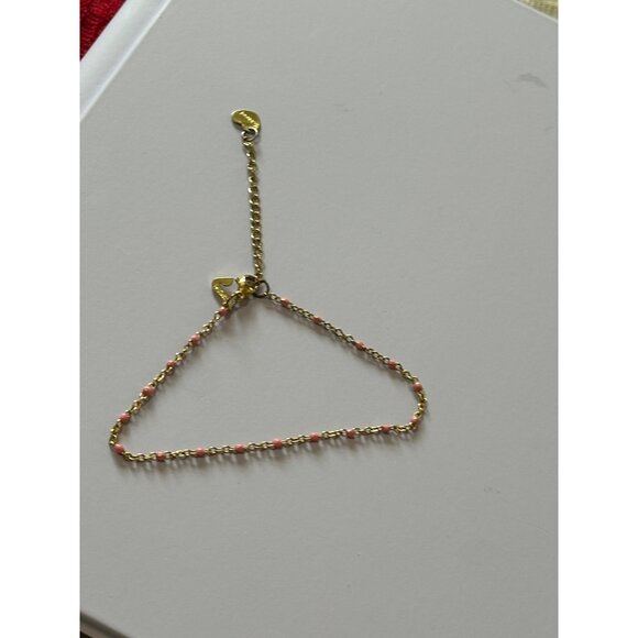 Womens Steel Ankle Bracelet Pink Accents Beach Wear Fashion Jewelry Boho Chic - Picture 3 of 10